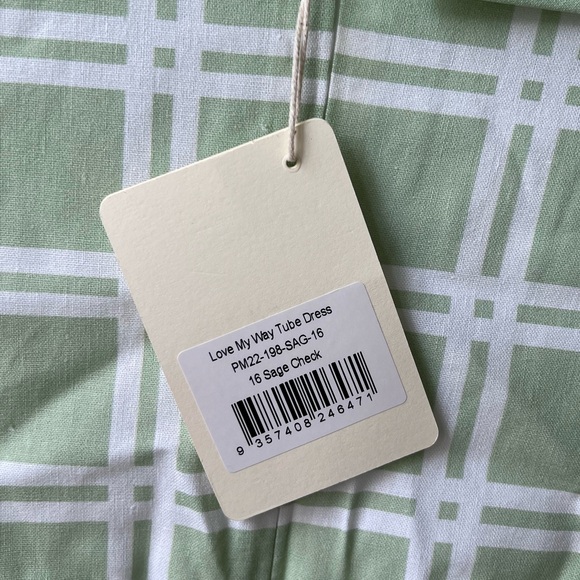 Peppermayo Exclusive - Love My Way Tube Dress - Sage Check - Picture 6 of 6